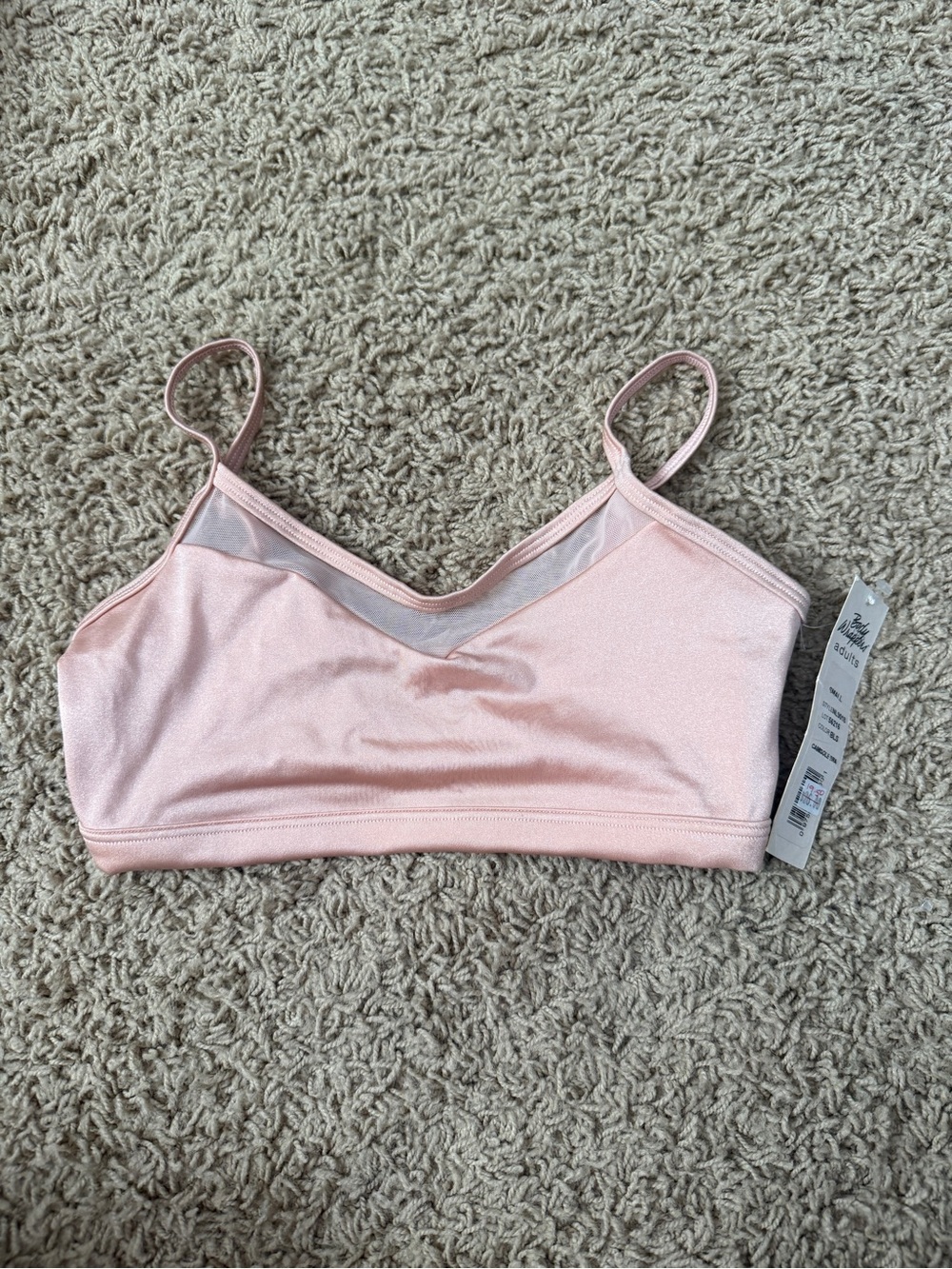 Body Wrappers Blush Pink Mesh-Trim Bralette women’s S